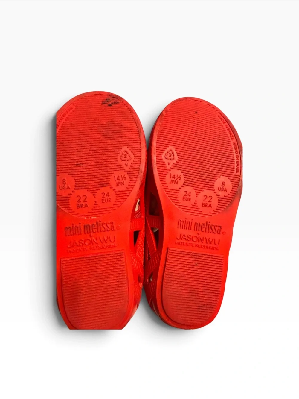 Mini Melissa x Jason Wu Red Girls Mary Jane Jelly Shoes Size 8 Toddler
